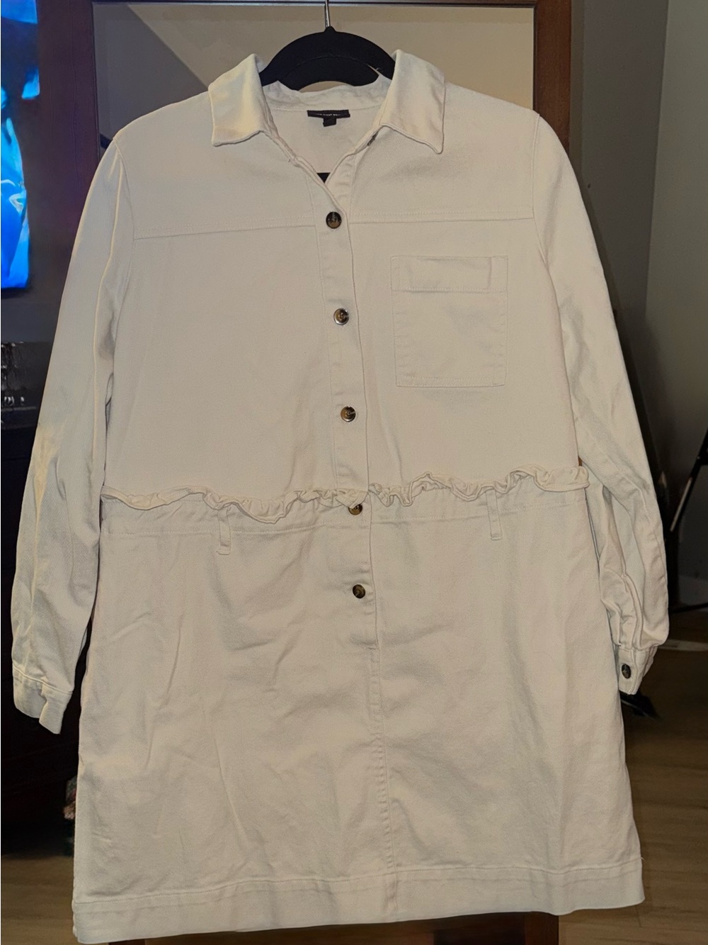 Who What Wear Cream Button-Down Shirt